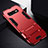 Silikon Hülle Handyhülle und Kunststoff Schutzhülle Tasche mit Ständer R02 für Samsung Galaxy S10 5G Rot