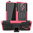 Silikon Hülle Handyhülle und Kunststoff Schutzhülle Tasche mit Ständer R02 für Xiaomi Poco F2 Pro Rosa