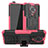Silikon Hülle Handyhülle und Kunststoff Schutzhülle Tasche mit Ständer R02 für Xiaomi Poco F2 Pro Rosa