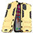 Silikon Hülle Handyhülle und Kunststoff Schutzhülle Tasche mit Ständer R03 für Apple iPhone 11 Pro Gold