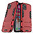 Silikon Hülle Handyhülle und Kunststoff Schutzhülle Tasche mit Ständer R03 für Apple iPhone 11 Pro Rot