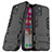 Silikon Hülle Handyhülle und Kunststoff Schutzhülle Tasche mit Ständer R03 für Apple iPhone 11 Pro Schwarz
