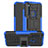 Silikon Hülle Handyhülle und Kunststoff Schutzhülle Tasche mit Ständer R06 für Xiaomi Redmi Note 8 Blau