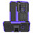 Silikon Hülle Handyhülle und Kunststoff Schutzhülle Tasche mit Ständer R06 für Xiaomi Redmi Note 8 Violett