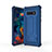 Silikon Hülle Handyhülle und Kunststoff Schutzhülle Tasche mit Ständer T01 für Samsung Galaxy S10e Blau