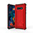 Silikon Hülle Handyhülle und Kunststoff Schutzhülle Tasche mit Ständer T01 für Samsung Galaxy S10e Rot