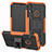 Silikon Hülle Handyhülle und Kunststoff Schutzhülle Tasche mit Ständer Z01 für Huawei Honor 8A Orange