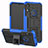 Silikon Hülle Handyhülle und Kunststoff Schutzhülle Tasche mit Ständer Z01 für Huawei Y6 Pro (2019) Blau