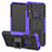 Silikon Hülle Handyhülle und Kunststoff Schutzhülle Tasche mit Ständer Z01 für Huawei Y6 Pro (2019) Violett
