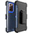 Silikon Hülle Handyhülle und Kunststoff Schutzhülle Tasche N04 für Samsung Galaxy Note 20 Ultra 5G Blau und Schwarz