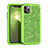 Silikon Hülle Handyhülle und Kunststoff Schutzhülle Tasche Vorder und Rückseite 360 Grad Bling-Bling für Apple iPhone 11 Pro Max Grün
