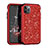 Silikon Hülle Handyhülle und Kunststoff Schutzhülle Tasche Vorder und Rückseite 360 Grad Bling-Bling für Apple iPhone 11 Pro Max Rot