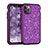 Silikon Hülle Handyhülle und Kunststoff Schutzhülle Tasche Vorder und Rückseite 360 Grad Bling-Bling für Apple iPhone 11 Pro Violett