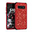 Silikon Hülle Handyhülle und Kunststoff Schutzhülle Tasche Vorder und Rückseite 360 Grad Bling-Bling für Samsung Galaxy S10 5G Rot