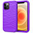 Silikon Hülle Handyhülle und Kunststoff Schutzhülle Tasche Vorder und Rückseite 360 Grad Ganzkörper R01 für Apple iPhone 12 Pro Max Violett