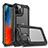 Silikon Hülle Handyhülle und Kunststoff Schutzhülle Tasche Vorder und Rückseite 360 Grad Ganzkörper R02 für Apple iPhone 12 Pro Max Schwarz