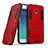 Silikon Hülle und Kunststoff Schutzhülle mit Ständer für Samsung Galaxy J3 Pro (2017) Rot