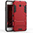 Silikon Hülle und Kunststoff Schutzhülle mit Ständer für Samsung Galaxy J5 (2017) Version Americaine Rot