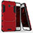 Silikon Hülle und Kunststoff Schutzhülle mit Ständer für Samsung Galaxy J5 (2017) Version Americaine Rot