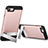 Silikon Schutzhülle Gummi Tasche mit Ständer für Apple iPhone 8 Rosa