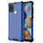 Silikon Schutzhülle Rahmen Tasche Hülle Durchsichtig Transparent 360 Grad Ganzkörper AM1 für Samsung Galaxy A21s Blau
