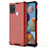 Silikon Schutzhülle Rahmen Tasche Hülle Durchsichtig Transparent 360 Grad Ganzkörper AM1 für Samsung Galaxy A21s Rot
