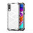 Silikon Schutzhülle Rahmen Tasche Hülle Durchsichtig Transparent 360 Grad Ganzkörper AM1 für Samsung Galaxy A70 Weiß