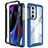 Silikon Schutzhülle Rahmen Tasche Hülle Durchsichtig Transparent 360 Grad Ganzkörper für Motorola Moto Edge X30 5G Blau
