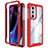 Silikon Schutzhülle Rahmen Tasche Hülle Durchsichtig Transparent 360 Grad Ganzkörper für Motorola Moto Edge X30 5G Rot