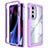 Silikon Schutzhülle Rahmen Tasche Hülle Durchsichtig Transparent 360 Grad Ganzkörper für Motorola Moto Edge X30 5G Violett