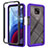 Silikon Schutzhülle Rahmen Tasche Hülle Durchsichtig Transparent 360 Grad Ganzkörper für Motorola Moto G Power (2021) Violett