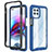 Silikon Schutzhülle Rahmen Tasche Hülle Durchsichtig Transparent 360 Grad Ganzkörper für Motorola Moto G100 5G Blau