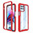 Silikon Schutzhülle Rahmen Tasche Hülle Durchsichtig Transparent 360 Grad Ganzkörper für Motorola Moto G100 5G Rot