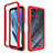 Silikon Schutzhülle Rahmen Tasche Hülle Durchsichtig Transparent 360 Grad Ganzkörper für Motorola Moto G50 5G Rot