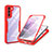 Silikon Schutzhülle Rahmen Tasche Hülle Durchsichtig Transparent 360 Grad Ganzkörper für Samsung Galaxy S21 5G Rot