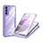 Silikon Schutzhülle Rahmen Tasche Hülle Durchsichtig Transparent 360 Grad Ganzkörper für Samsung Galaxy S21 5G Violett