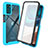 Silikon Schutzhülle Rahmen Tasche Hülle Durchsichtig Transparent 360 Grad Ganzkörper ZJ3 für Motorola Moto G42 Hellblau