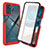 Silikon Schutzhülle Rahmen Tasche Hülle Durchsichtig Transparent 360 Grad Ganzkörper ZJ3 für Motorola Moto G42 Rot