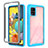 Silikon Schutzhülle Rahmen Tasche Hülle Durchsichtig Transparent 360 Grad Ganzkörper ZJ3 für Samsung Galaxy A51 4G Hellblau