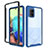 Silikon Schutzhülle Rahmen Tasche Hülle Durchsichtig Transparent 360 Grad Ganzkörper ZJ3 für Samsung Galaxy A71 5G Blau