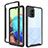 Silikon Schutzhülle Rahmen Tasche Hülle Durchsichtig Transparent 360 Grad Ganzkörper ZJ3 für Samsung Galaxy A71 5G Schwarz