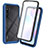 Silikon Schutzhülle Rahmen Tasche Hülle Durchsichtig Transparent 360 Grad Ganzkörper ZJ3 für Xiaomi Redmi 9AT Blau