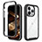 Silikon Schutzhülle Rahmen Tasche Hülle Durchsichtig Transparent 360 Grad Ganzkörper ZJ4 für Apple iPhone 13 Pro Max Schwarz