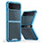 Silikon Schutzhülle Rahmen Tasche Hülle Durchsichtig Transparent P01 für Samsung Galaxy Z Flip3 5G Blau