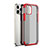 Silikon Schutzhülle Rahmen Tasche Hülle Durchsichtig Transparent Spiegel für Apple iPhone 12 Pro Max Rot