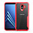 Silikon Schutzhülle Rahmen Tasche Hülle Durchsichtig Transparent Spiegel für Samsung Galaxy A6 (2018) Rot