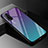 Silikon Schutzhülle Rahmen Tasche Hülle Spiegel Farbverlauf Regenbogen für Huawei Honor Play4T Pro Cyan