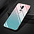 Silikon Schutzhülle Rahmen Tasche Hülle Spiegel Farbverlauf Regenbogen für LG G7 Hellblau