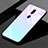 Silikon Schutzhülle Rahmen Tasche Hülle Spiegel Farbverlauf Regenbogen für Oppo A9X Cyan