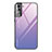 Silikon Schutzhülle Rahmen Tasche Hülle Spiegel Farbverlauf Regenbogen für Samsung Galaxy S21 5G Helles Lila
